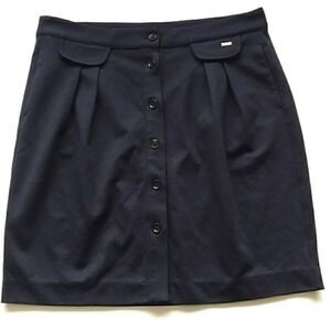 Navy Tommy Hilfiger Button Front Skirt - M‎